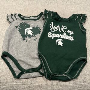 Set of 2 Michigan State Spartans Onesies - 6-9 Months